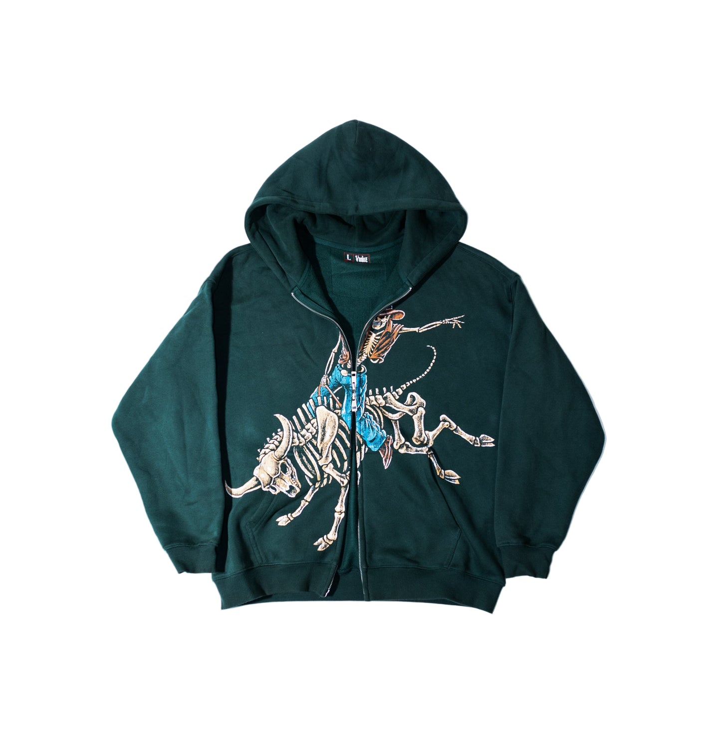 Double Zip Bull Rider Hoodie (Green)